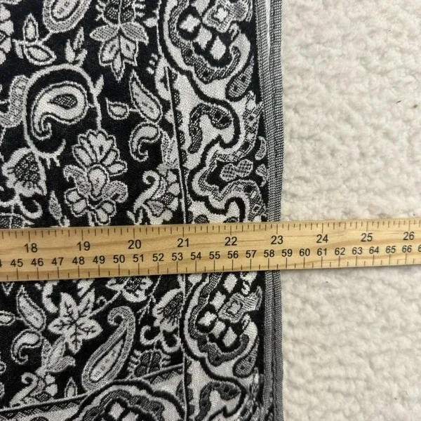Gift‎ From Jerusalem Scarf Womens One Size Black White Paisley Cashmere Fringe - Image 9
