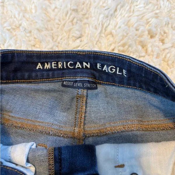 American Eagle Outfitters Blue Distressed Jean Shorts - Image 2
