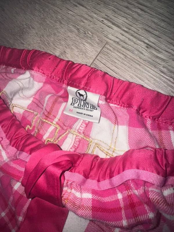 PINK Victoria’s Secret VINTAGE STYLE 2008 OG VS PINK Y2K Hot Pink Plaid Pj Pants - Image 12