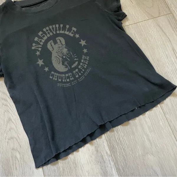 Brandy Melville Tshirt nashville graphic womens Black (one size) casual basic - Image 3