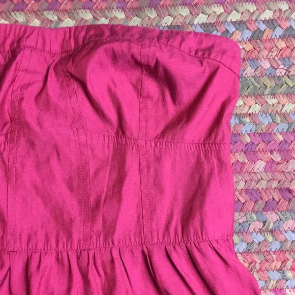 American Eagle RED PEPLUM STRAPLESS TUBE TOP - Image 2