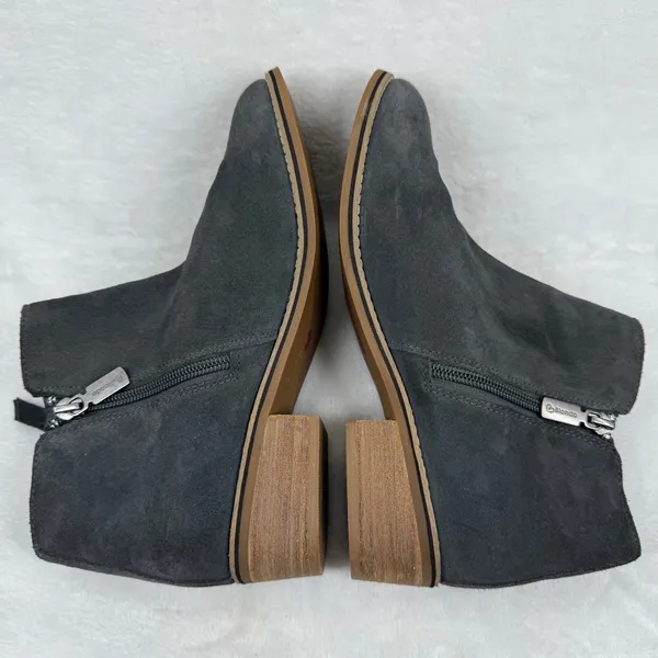 Blondo B5859‎ Charcoal Grey Suede Waterproof Ankle Boots 8M Side Zip Low Heel - Image 10