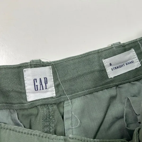 Gap Straight Khaki‎ Green Cotton Chino Pants Casual Trousers Womens 8 - Image 4