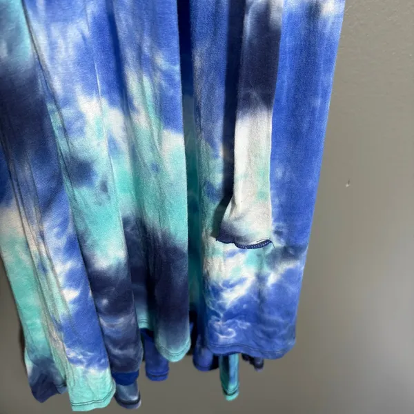 Pink Blush NWT Women's Blue Tie Dye Boho Peasant Sundress - Size Large - Hippie - Image 5