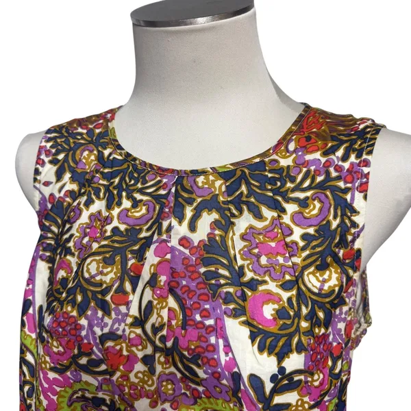 Talbots 100% Cotton Sleeveless Blouse Top Multicolor Paisley 12 - Image 2