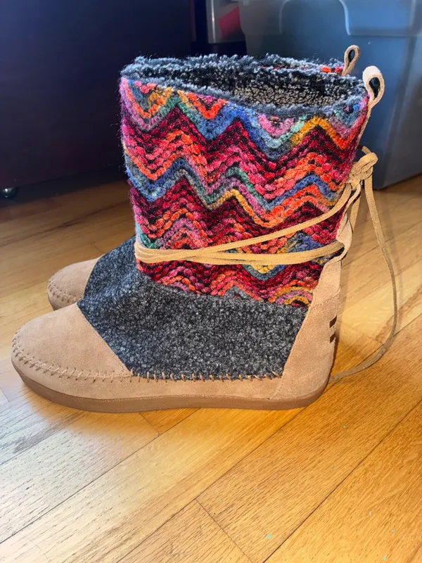 Cozy Multicolor Chevron Knit Tom’s Ankle Boots - Women - Image 3
