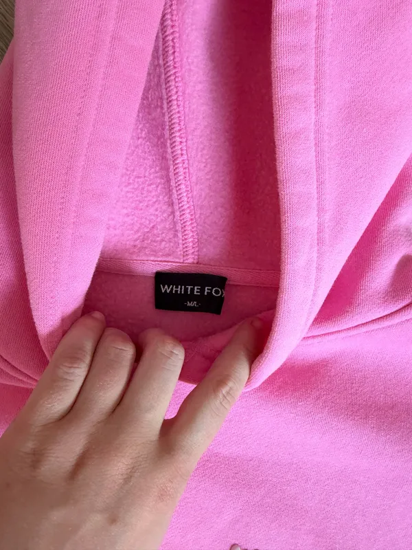 White Fox Pink Hoodie - Image 5