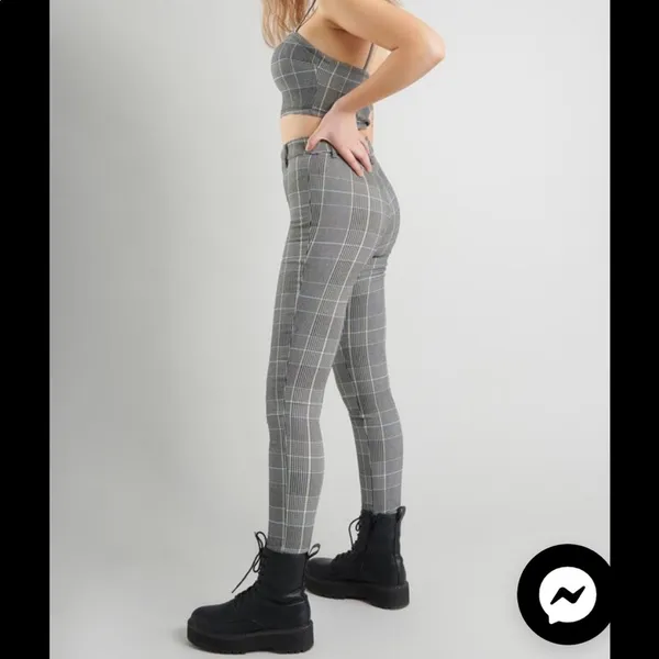 Garage Plaid "As If!" Pants and crop top size small - Image 3