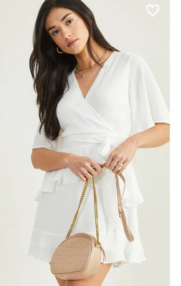 Altar'd State NWT Winnie Chiffon Ruffle White Dress - Image 4