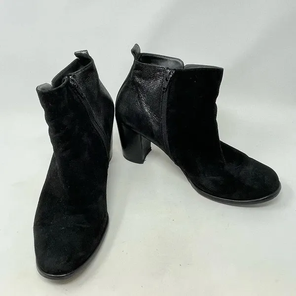 Paul Green Rockin Booties Black Suede Leather Metallic Size 7‎ / US 9.5 - Image 4