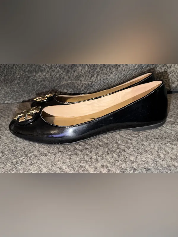 Tory Burch Claire Patent Leather Ballet Flats Size-7.5 - Image 7