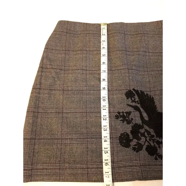 Loft Womens Skirt Embroidered Duck Plaid Preppy Minimalist Minimal Office Sz 2 - Image 13