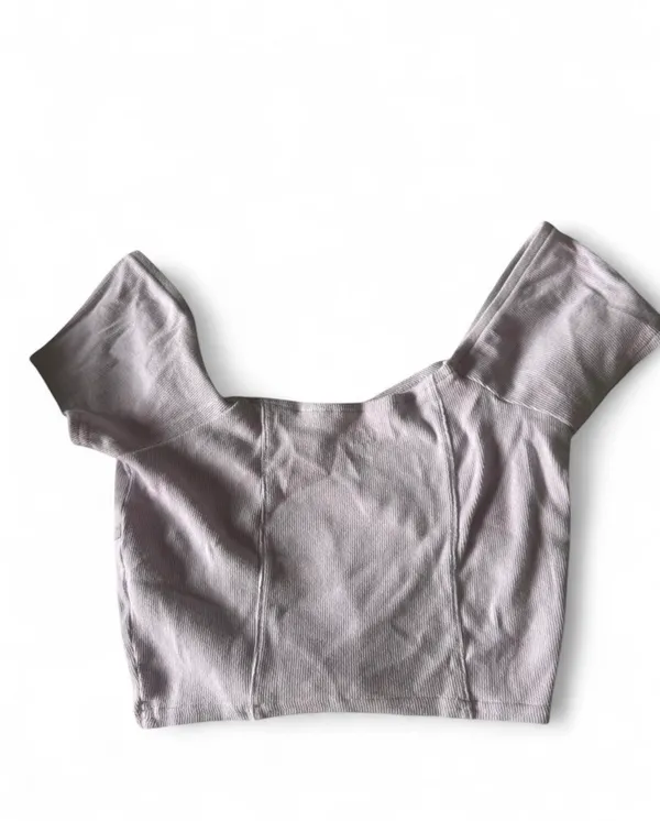 PacSun Lilac Crop Top with square neckline - Image 2