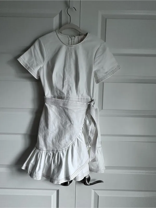 CINQ A SEPT‎ White Denim Josie Mini Dress | New 00 - Image 7
