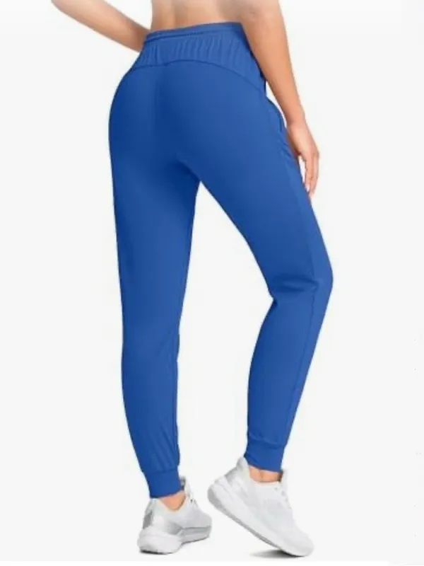 G Gradual Womens Jogger Pants M Blue Zipper Pocket Tapered Running Lounge Travel - Image 3