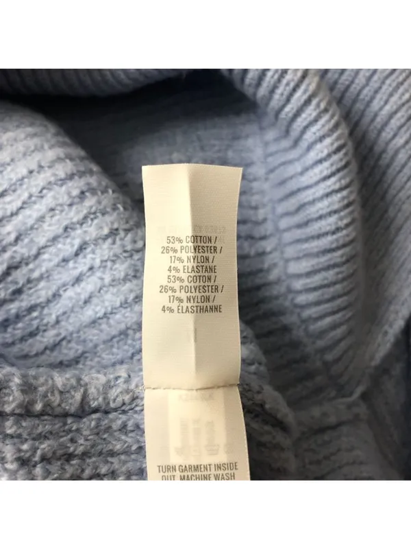 Aerie Womens Oversized Sweater Crew Neck Chunky Ribbed Knit Light Blue M - Image 4