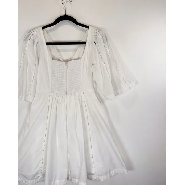 Abercrombie Fitch Dress White Mini V Neck Cutout Poplin Coastal Cowgirl Small - Image 8