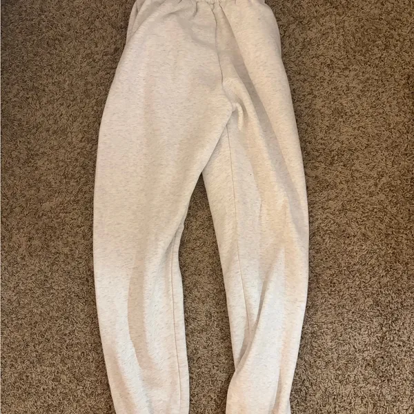 White Fox Boutique Light Gray Joggers with Red Logo - Image 5