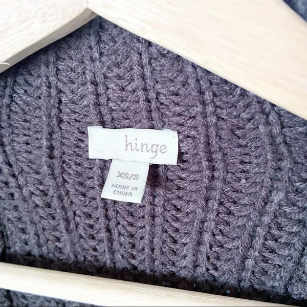 Hinge Cardigan Womens Brown Waterfall Open Chunky Knit Cropped Sweater - Image 2