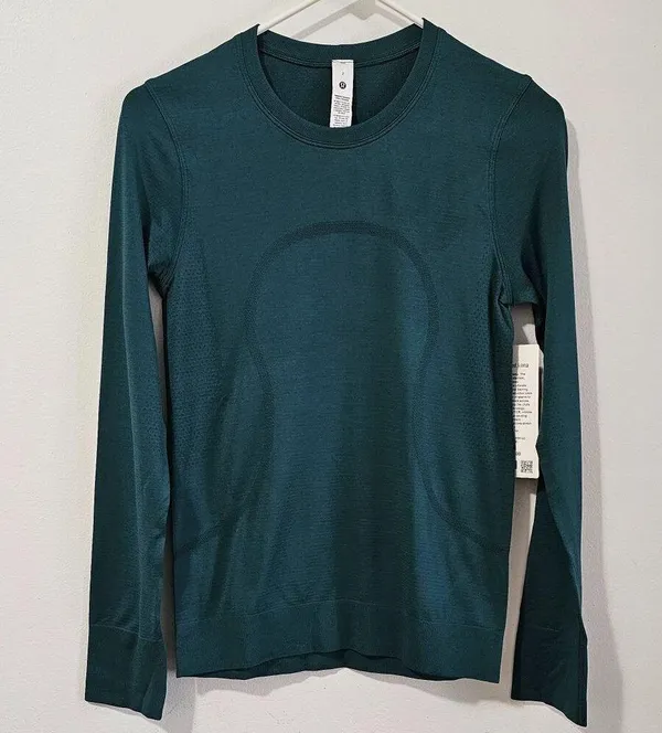 Lululemon Swiftly Relaxed Long-Sleeve Shirt Hip Length / Storm Teal / Size 2 - Image 2