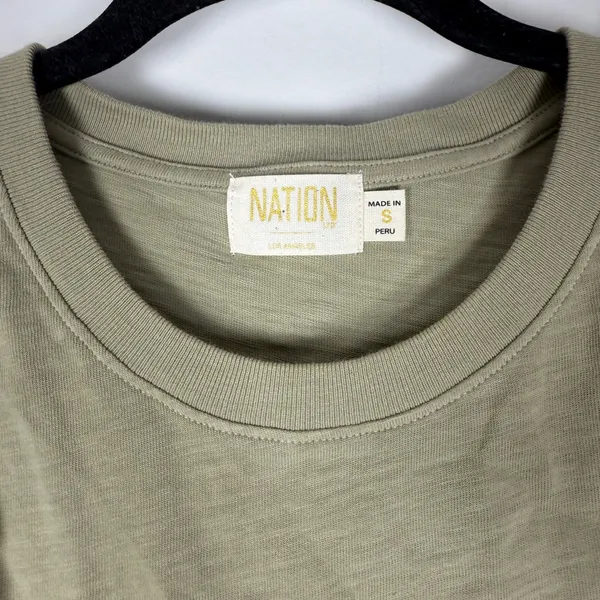 Aviator Nation Nation Ltd Para Boxy Tee Moss Ruffle Small Coquette Romantic Feminine Demure - Image 6