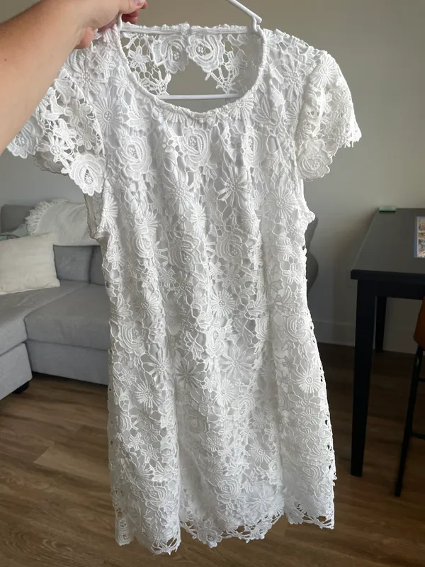 Lulus White  White Lace Dress - Image 3