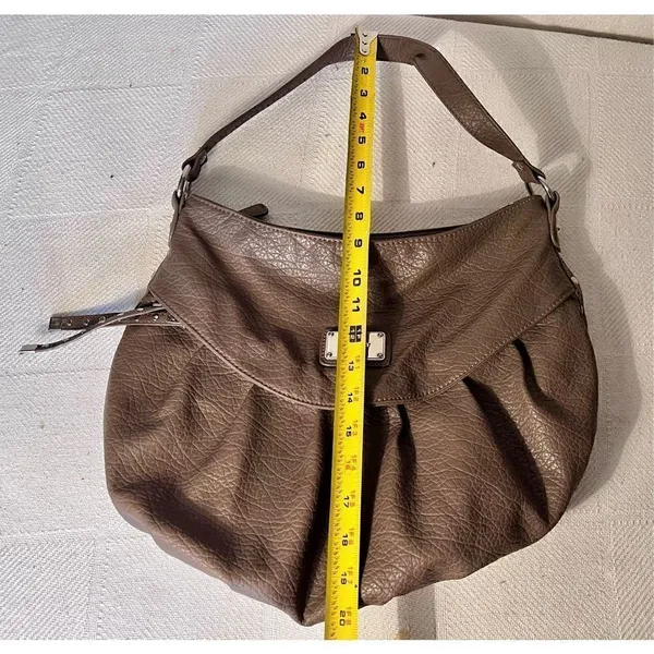 Nine West Large Gray Faux Pebble Leather Shoulder Bag - Image 16