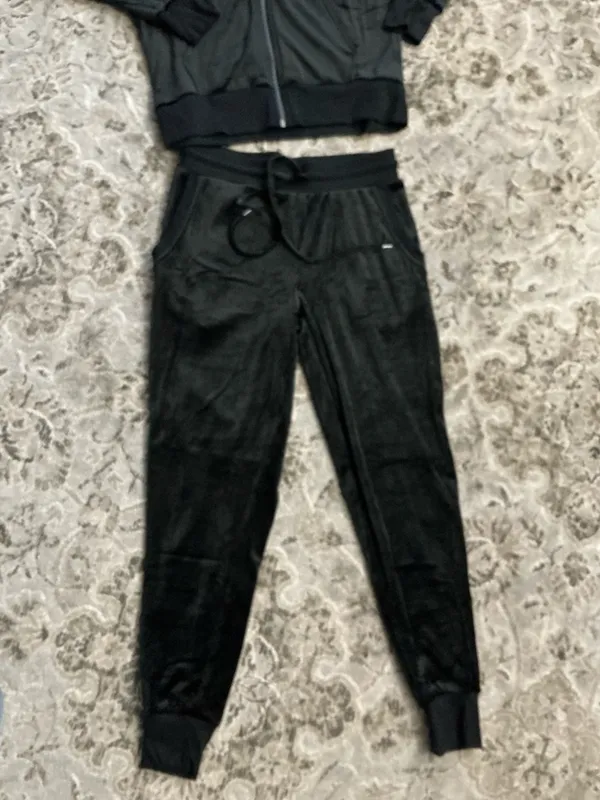 Felina Black Velour Lounge Zip Hoodie Set🖤 NEW - Image 7