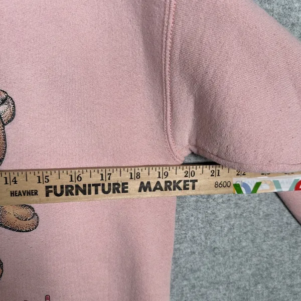 Vintage Grandma Sweatshirt Fruit of the Loom Medium Pink Teddy Bear Long‎ Sleeve - Image 14