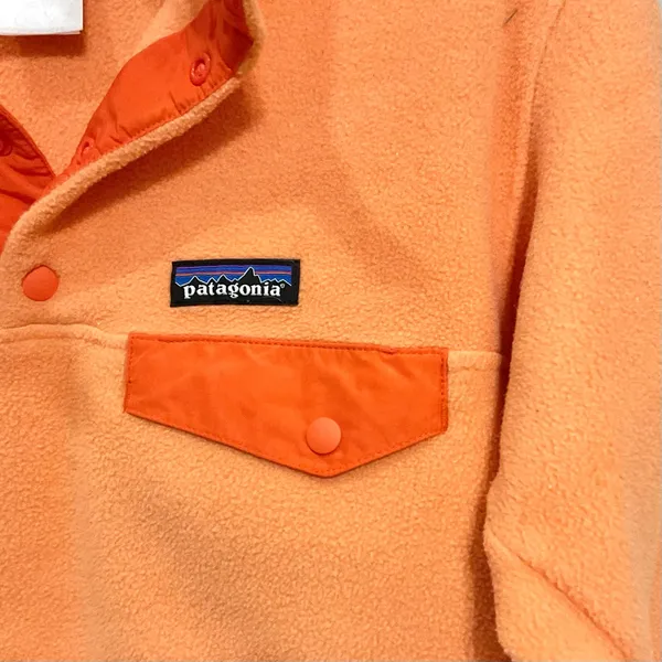 Vtg Patagonia Synchilla Snap-T Fleece Pullover Peach Ladies Sz S - Image 3