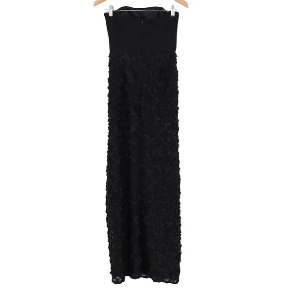 Lulus Ravishing Appeal Maxi Dress Womens Small Black Floral Applique Front Slit - Image 7