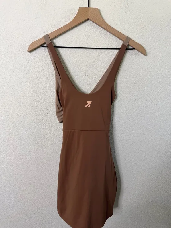 SVNDZ‎ Fletcher Two Tone Mesh Dress Tan Womens Size XS - Image 10
