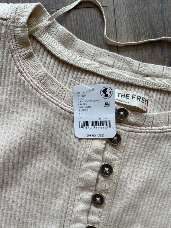 Free People Daria Cuff Cardi- Size Large - Image 5