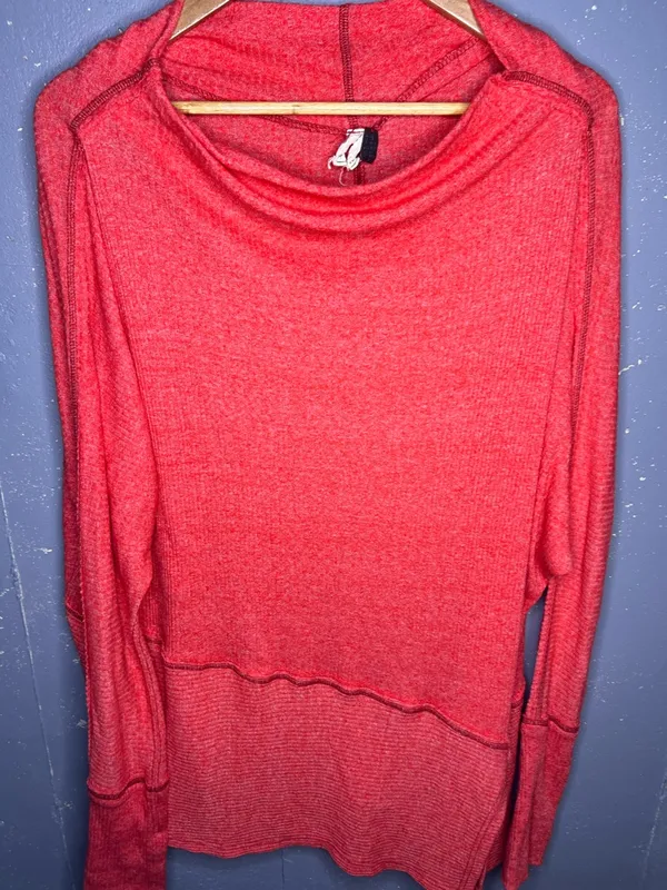 We The Free Cherry Londontown Asymmetrical Top Free People Women’s M - Image 4