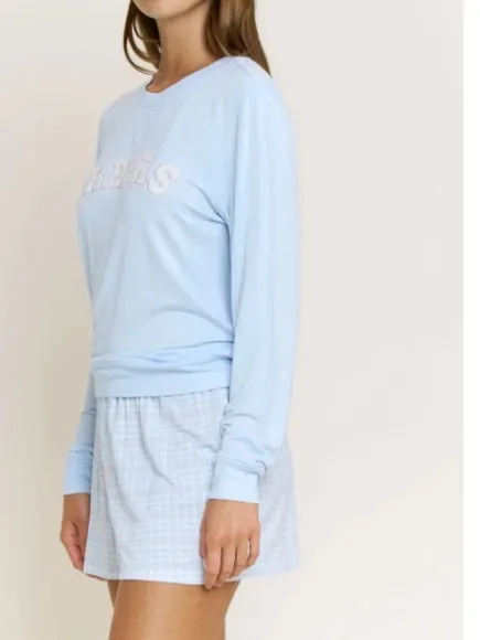 HONEYDEW IVY HOUNDSTOOTH SUGAR SWEETHEART SHORTIE SET, Blue, MEDIUM, NEW tags - Image 3