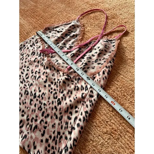 Victoria’s Secret Leopard Print Cami Top Size S Pink Ruffle Trim - Image 5