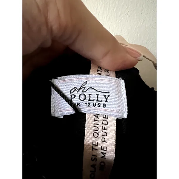 Oh Polly Robina Embellished Ruffle-Trim Corset Gown Maxi Dress in Black size 8 - Image 5