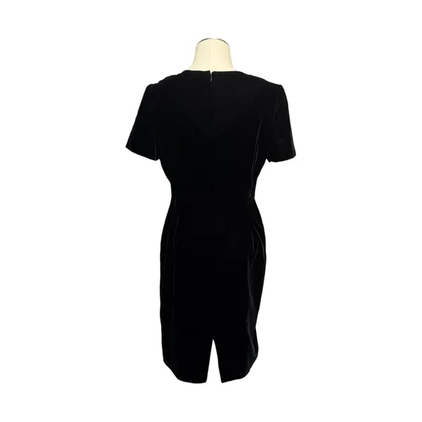 Talbots Short Sleeve Mini Dress Black Velvet 10 - Image 4