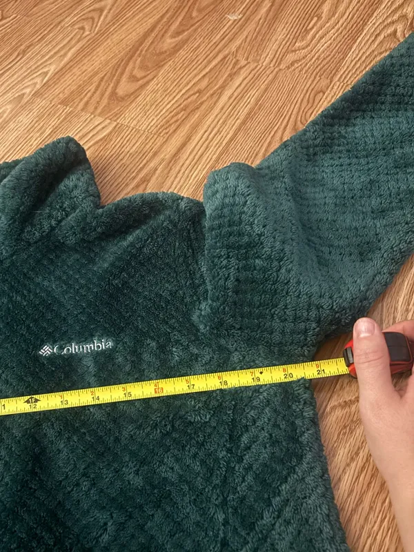 Columbia Plush Quarter-Zip Fleece Jacket Deep Forest Green Size Large - Image 7