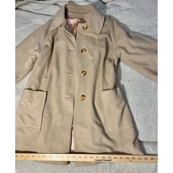 Vintage Item House Tacoma Washington Beige Wool Car Coat ILGWU Union Tag 60s 70s - Image 3