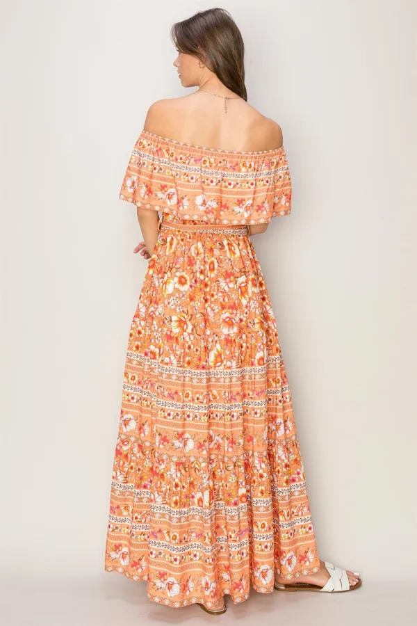 HYFVE Floral Off-Shoulder Tie Front Maxi Dress- small to medium- NWT - Image 2