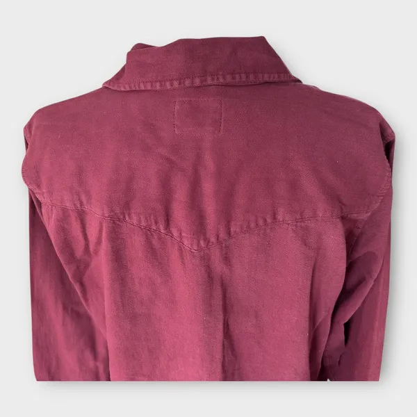 Levi's Western Pearl Snap Button Up Shirt Burgandy Women's sz Medium Western NWT - Image 5