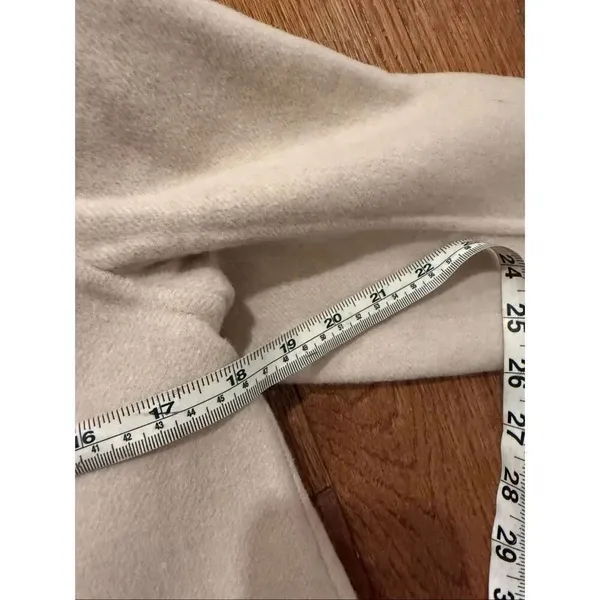 Collared beige wool blend lady jacket peacoat size small - Image 8