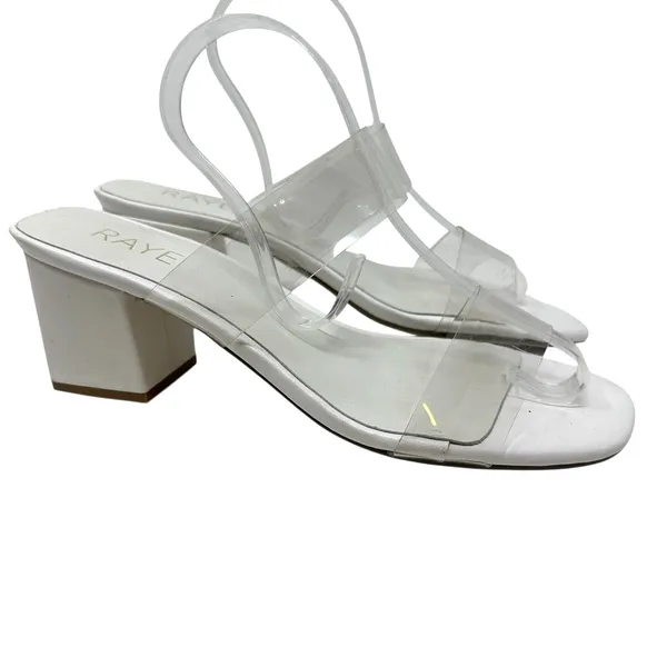 Raye Bardot Heel Slide Strap Sandal Block Clear White Size‎ US 9 - Image 7