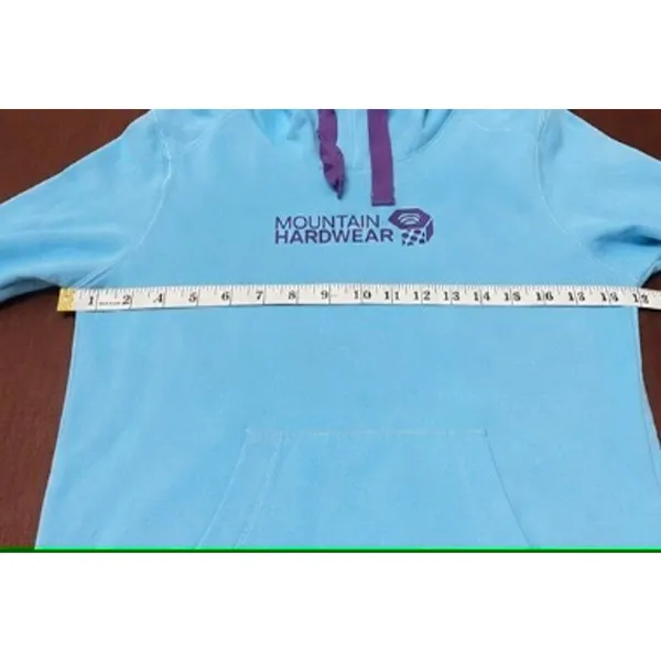 Mountain Hardwear Women’s Fleece Lined Hoodie Blue Purple Logo Med Cozy Gorpcore - Image 5