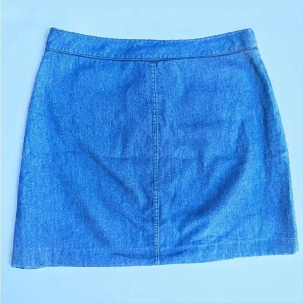 Brooklyn Industries jean skirt medium denim retro mini VSCO vintage 60s Y2K 70s - Image 2