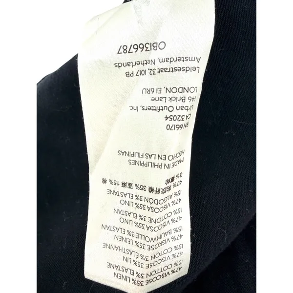 Maeve Anthropologie The Colette Jumpsuit Black White Colorblock Linen Blend 4 - Image 9