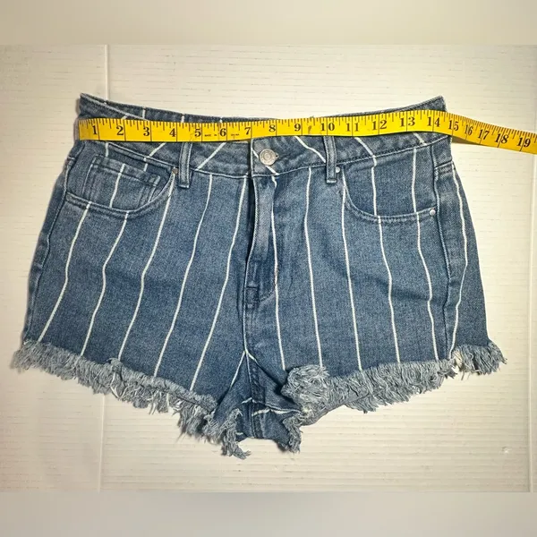 PacSun L.A. Womens Window Pane High Rise‎ Distressed Festival Shorts Size 28 - Image 7