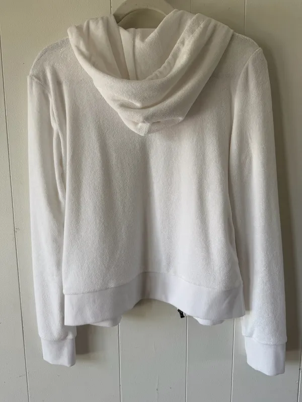 Aritzia TNA Cali Zip Terry Hoodie White Size M - Image 7