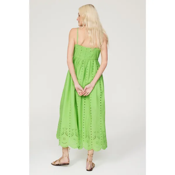 Slate & Willow Green Eyelet Sleeveless Square Neck Empire Midi Dress Size XS - Image 3